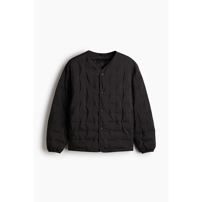 

HM Women clothes Down jacket Winter Loose V-neck Sports Windproof Hydrophobic Lightweight Cold Protective Clothing 1238584 Black 175/100