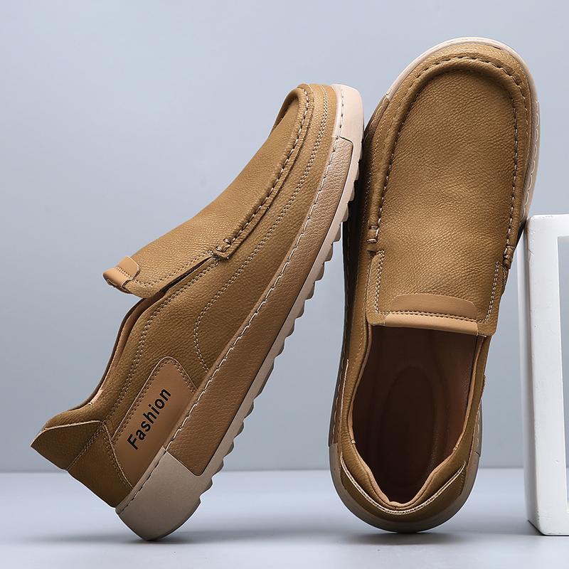 Fashion Men Comfortable Loafers Versatile Casual Shoes Business Formal Leather Shoe Soft-Soled Slip-On Flats Leisure Walk Male Moccasins