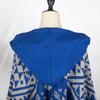 Geometric Double-Sided Knitted Cloak Blue Travel Exterior With High-End Large Cloak Women'S Air-Conditioned Room Thermal Cloak