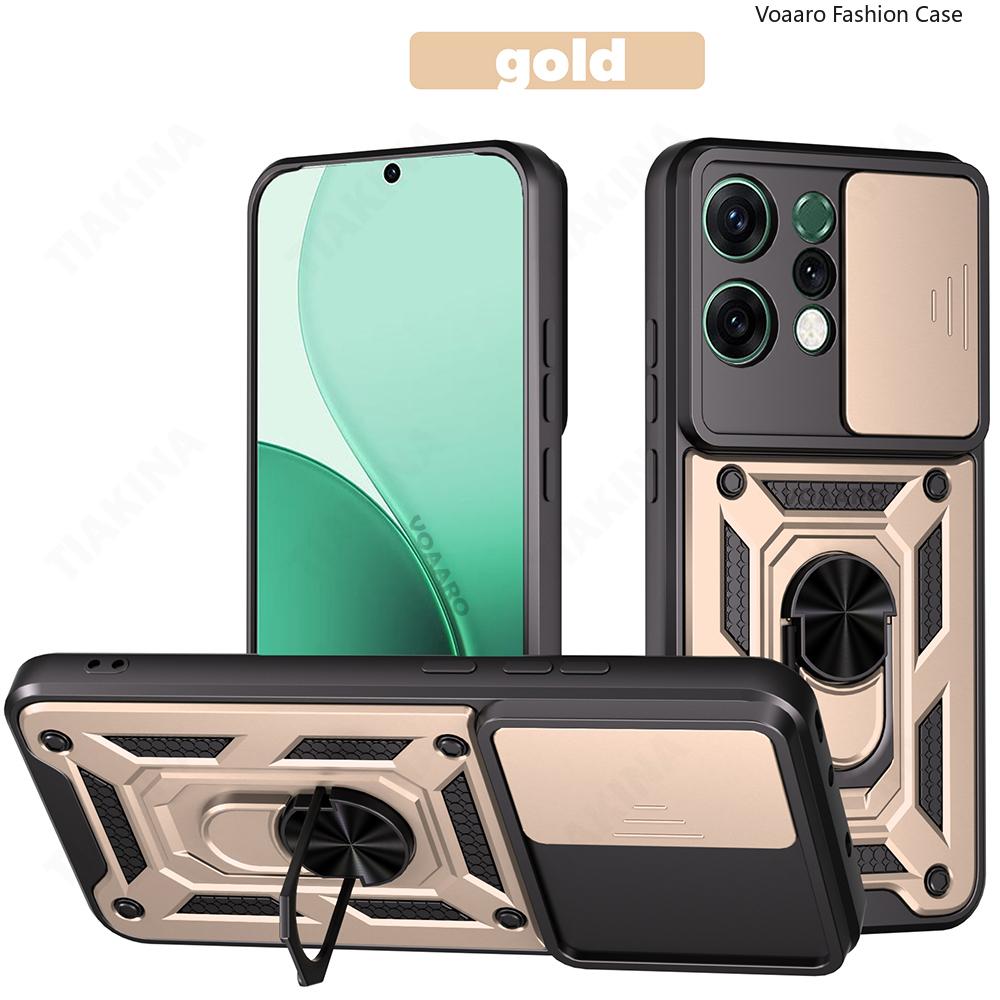 Slide Lens Armor Funda for OPPO Reno14 Pro F 5G Case for Reno14 F Reno 14 Pro 14F Case Magnetic Ring Stand Holder Cover Capa