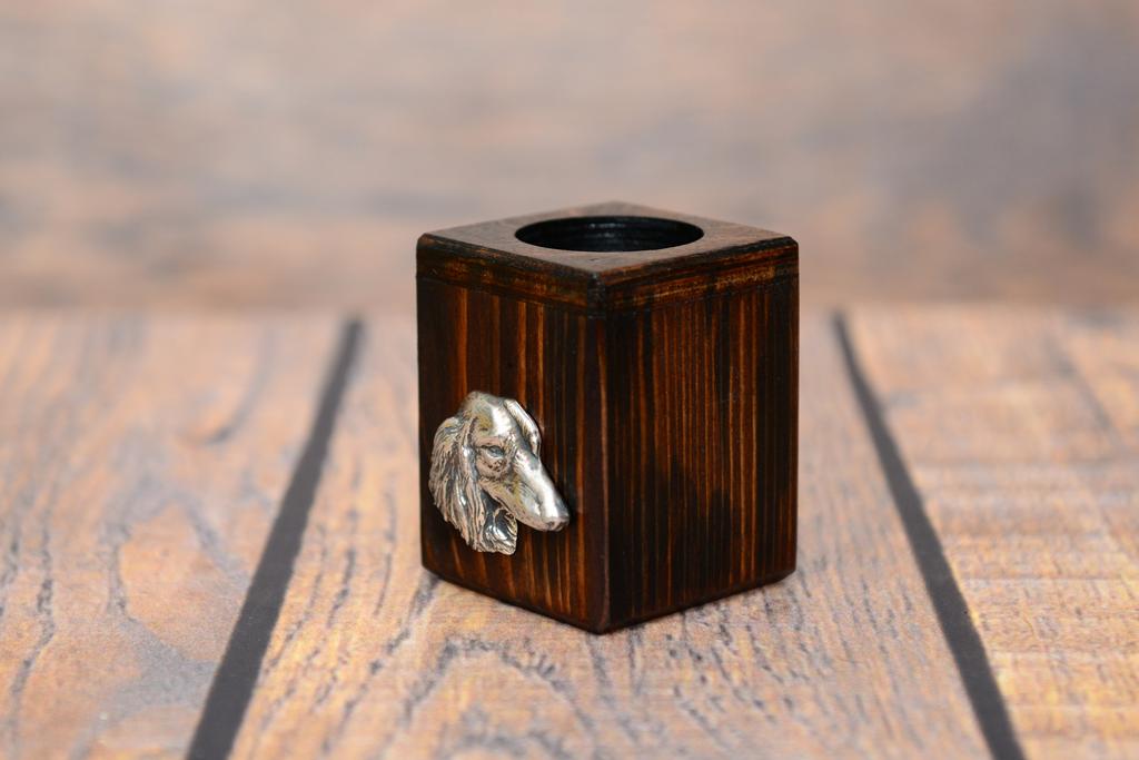 Dachshund - wooden candle holder with a dog, a unique souvenir after losing a dog, a handicraft from the Art-Dog brand