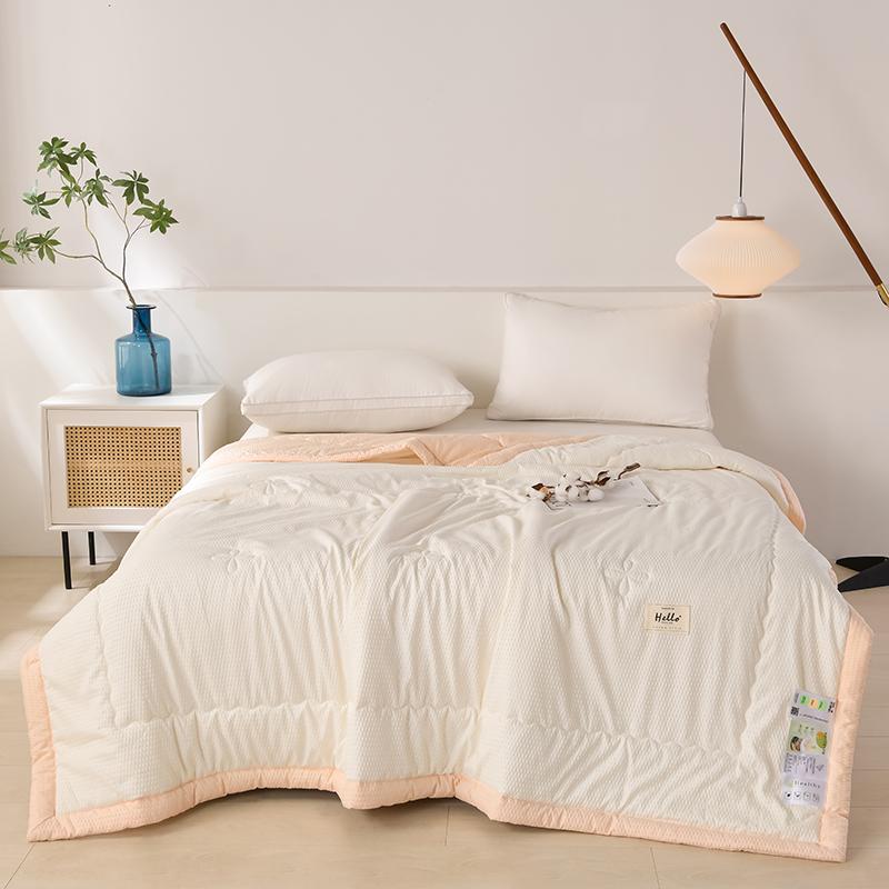 Simple Japanese Solid Color 1Pc Quilt Summer Soft Skin-friendly Air Conditioning Thin Quilt Home Travel Camping Thin Blanket