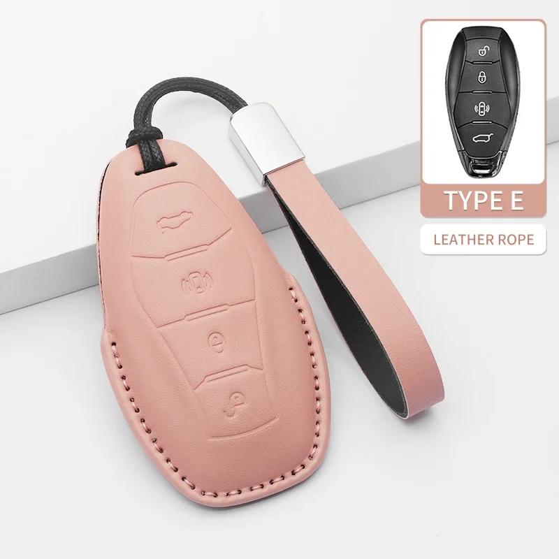 Fashion For Car Key Case Cover FAW Hongqi E-HS9 High-end H5 H9 Hs5 Eqm5 Hs7 Hs5 Hq9 Car Keyring Luxury Leather Auto Accessories