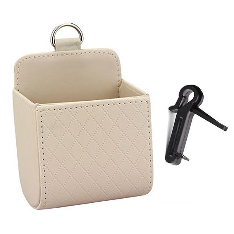 1Pc Car Organizer Storage Bag Air Outlet Mount Multi-color PU Leather Glasses Box Phone Bracket Stand Auto Accessoires Interior