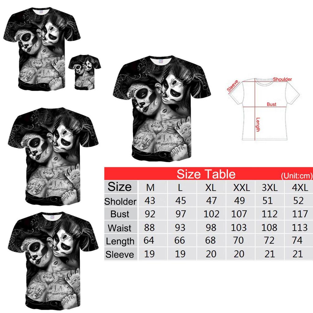 Premium Quality Unisex Summer Short Sleeve O-neck Clown 3d Print T-shirt For All