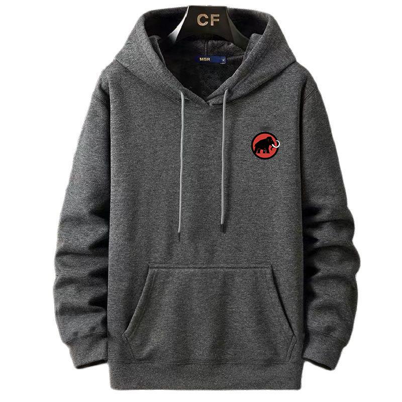 Höst- och vinterfleece-pullover huvtröja med extra tjocklek och lös passform stor storlek L-12XL supermjuk och bekväm passform