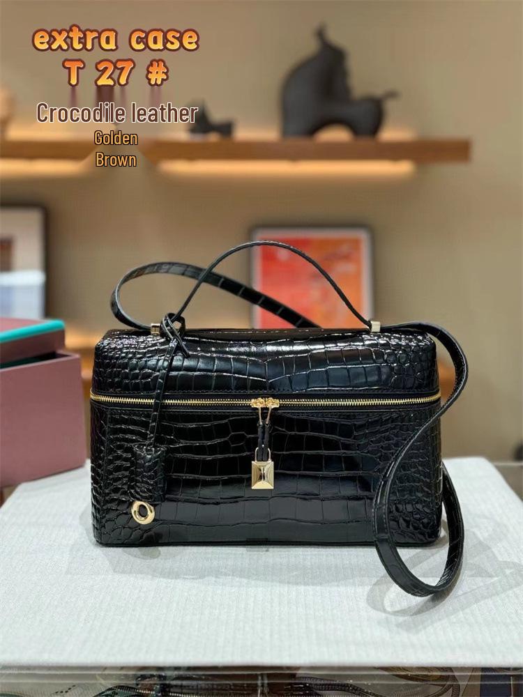 Alligator Grain Cowhide Lunch Bag 2025: Trendy Women's Crossbody & Handheld Shoulder Bag