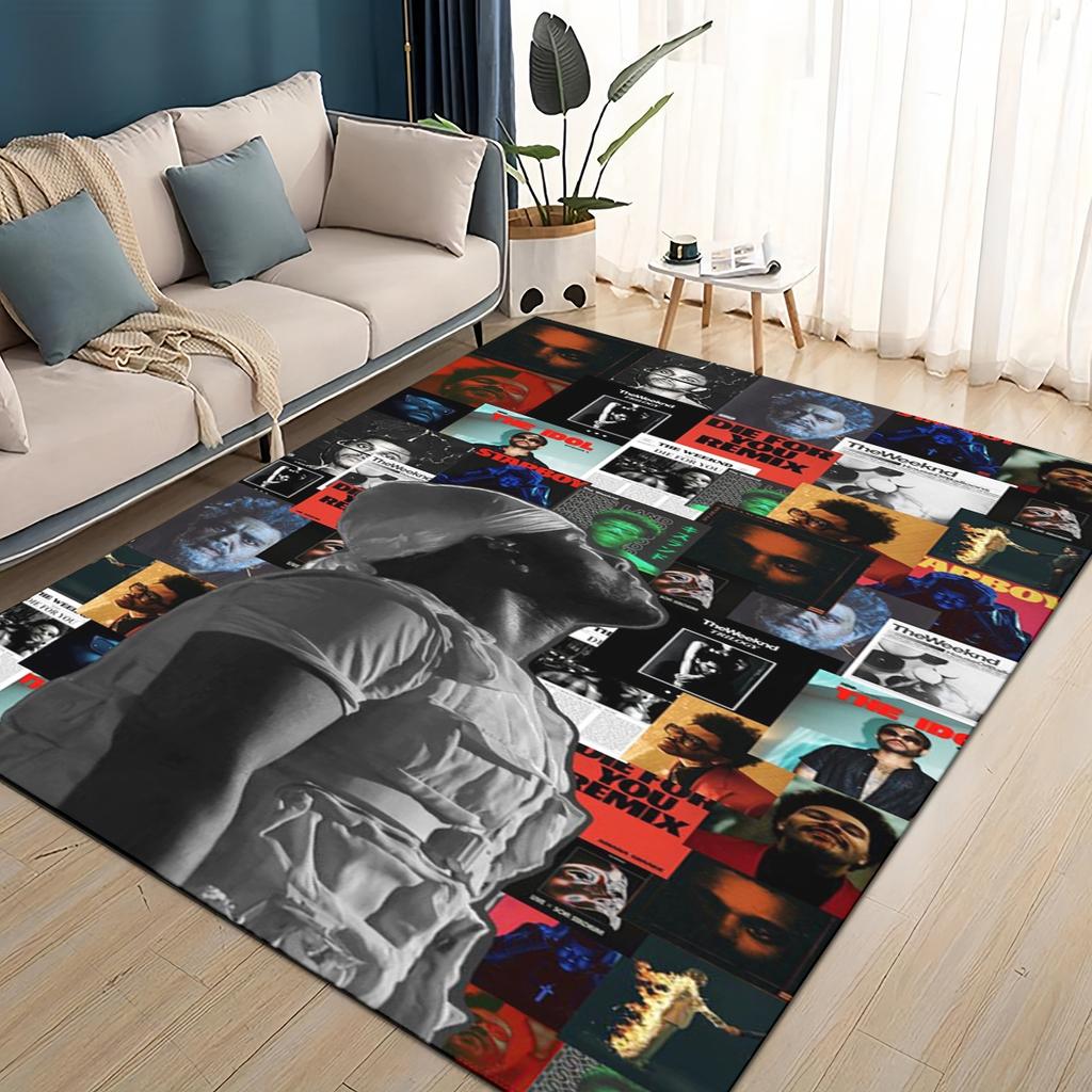 3D The Weeknd X.O R&B Singer Carpet Rug for Living Room Bedroom Home Sofa Decoration,kids Play Non-slip Floor Mat Christmas Gift