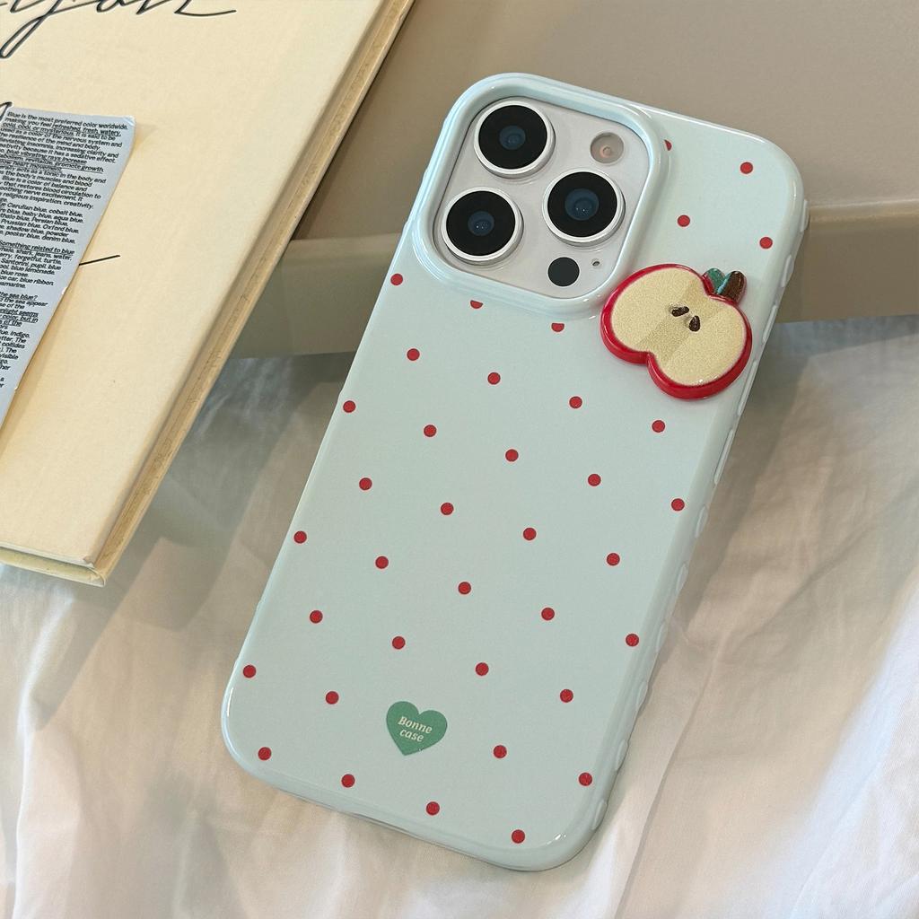 Red Dots Apple 17 Mobile Phone Case Iphone16promax Suitable for 12 Anti-fall 14 Three-dimensional 13 Small Fresh 15