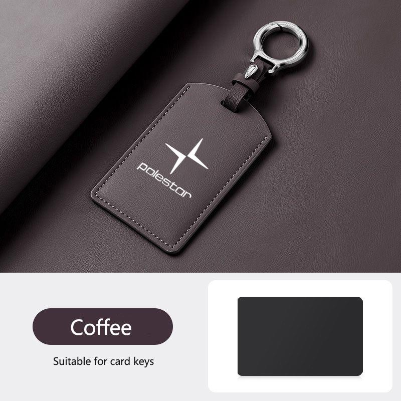 Leder Auto Smart NFC Karten Schlüssel Etui Abdeckung Schlüssel Tasche Schale Halter Für Volvo Polestar 3 Polestar 4 2023 2024 Schlüssel Schutz Zubehör