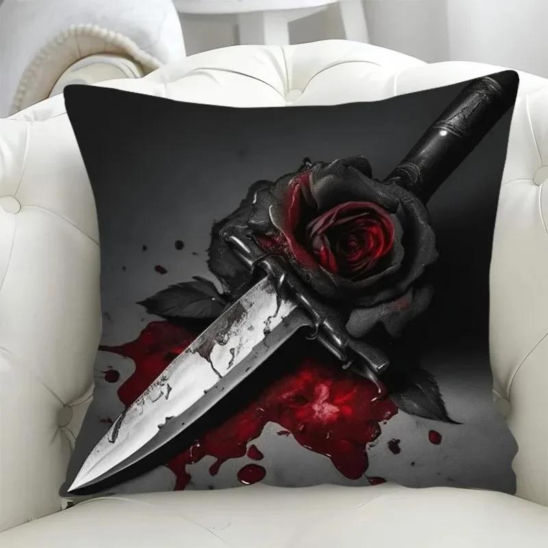 Luxury Home Decor Pillowcase Living Room Sofa Cushion Cover Rose Character Illustration Style Pattern Cushion Cover