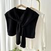 Dongdaemun Korean-Style Knitted Crossover Cape: Double-Sided High-End Shawl & Square Scarf for Spring/Summer