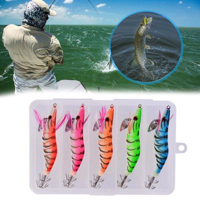 5 ks 10CM/12G Svítící Krevety Návnada s Chobotnicovým Jigovým Hákem Realistická Bionická Umělá Návnada