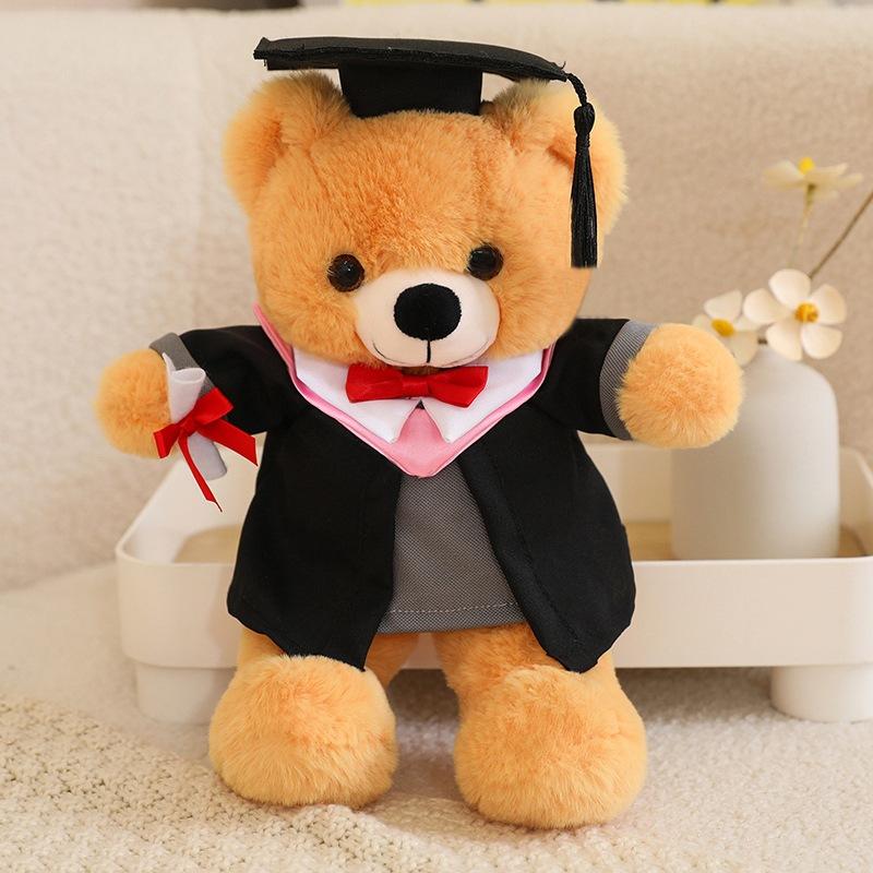 Cute bow tie graduation doctor bear doll plush toy bachelor bear doll student graduation commemorative gift