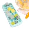 Silicone Ice Cube Tray Ice Cube Container Frozen Cubes 24 Compartments with Lid for Bars Households Party