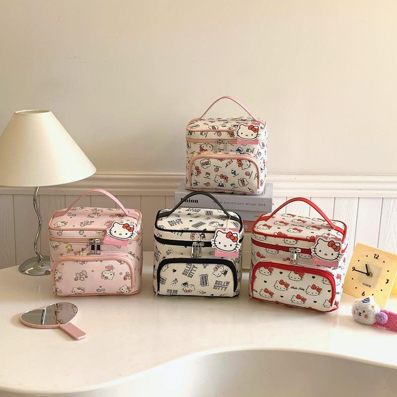 Portable cosmetic bag semi-shaped multi-function large-capacity cosmetic case storage case
