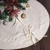White/Red Knitted Christmas Tree Skirt Polyester Xmas Tree Foot Cover  Wedding