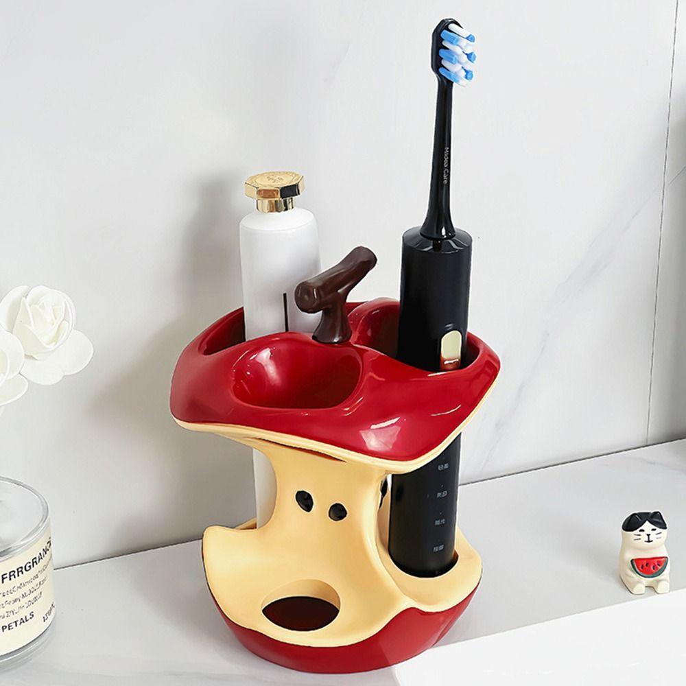 Plastic Electric Toothbrush Holder Apple Makeup Brush Storage Rack Bathroom Accessories
