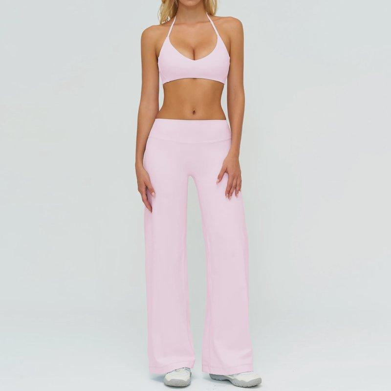 Women's Tracksuit Fitness Suit Two Piece Yoga Sets Women Sportswear Workout Sports Bra High Waist Flared Pant Gym Clothing