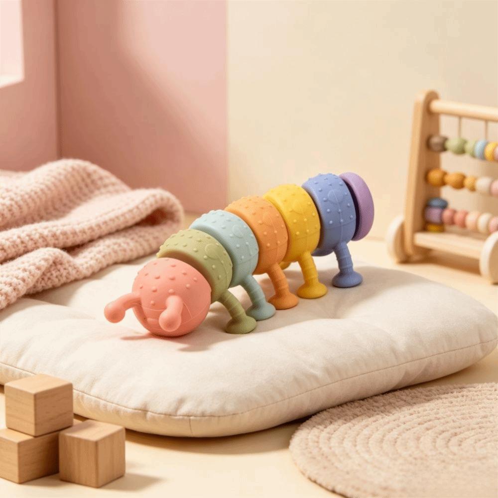 Cute Fidget Slug Toy 3D Articulated Stretch Caterpillar Toy Teeth Grinding Toy Children Gifts