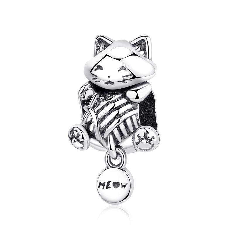 Original 925 Sterling copper Charms Love Pets Dog Cat Paw Print Pendant Beads Fit Brand Bracelets Necklaces Women DIY Zircon