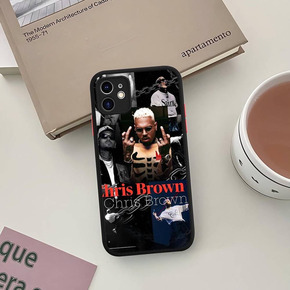 Chris Brown Amerikanischer Rapper Handyhülle Für IPhone 16 15 14 13 12 11 Pro Max 7 8 6 6s Plus Matten Cover