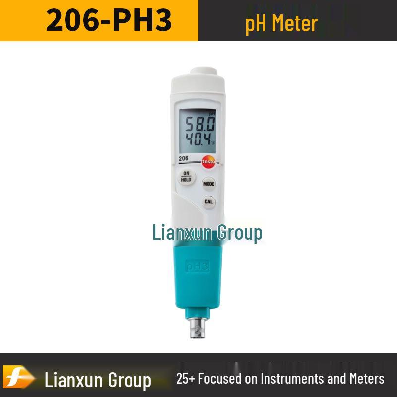Testo 206 pH Meter: High-Precision Tester for Liquid & Semi-Solid Substances (PH1/PH2/PH3)