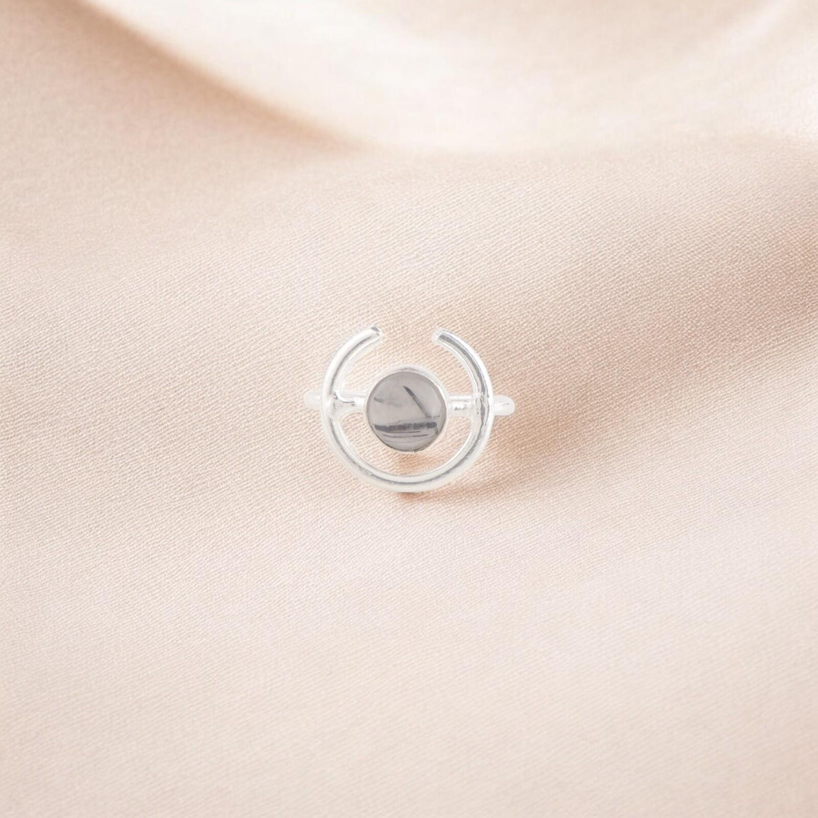 

Natural Black Rutile Gemstone Ring 925 Solid Silver Handmade Jewelry For Bridal RR-54-21 13