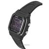 Casio Ceas de bărbați digital cu curea dublă din rășină, negru, cuarț W-800H-1BV 100M