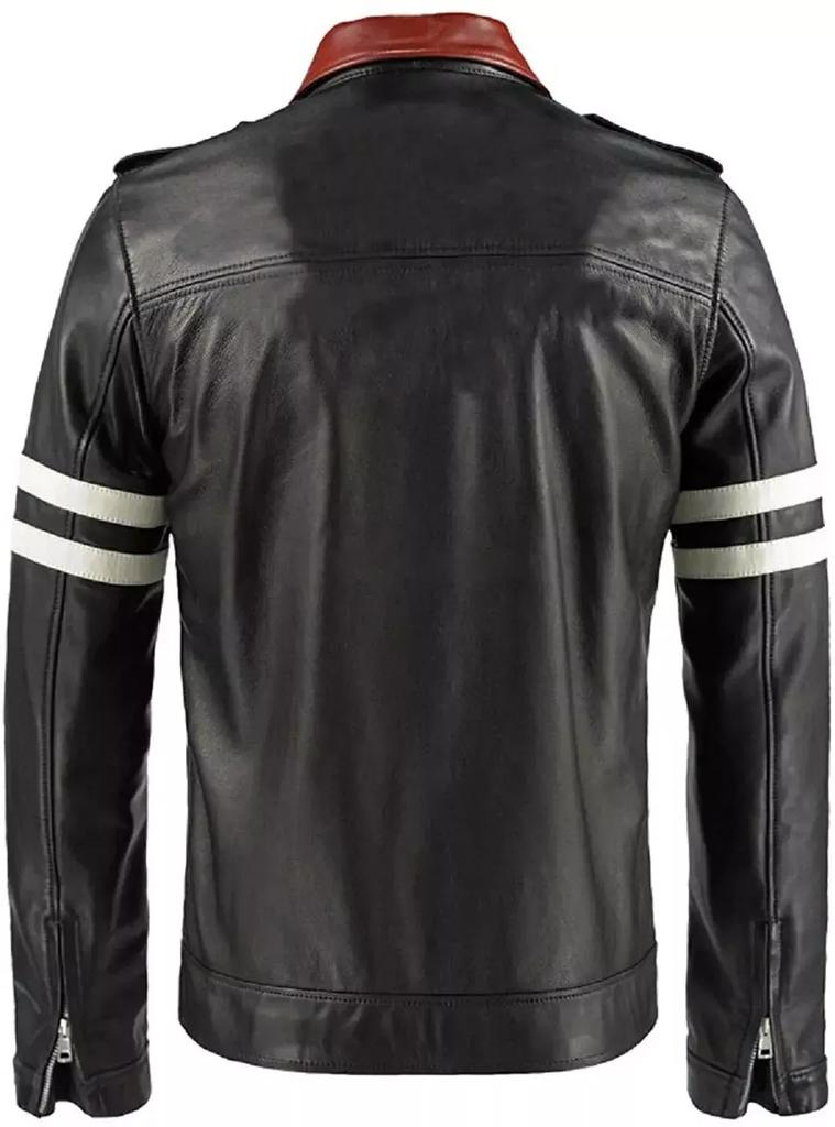 Handmade Motorcycle Biker Men's Stylish Genuine Lambskin Leather New Jacket