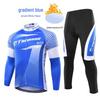 Unisex Fleece-Lined Cycling Set: Long Sleeve Top & Pants for Autumn/Winter