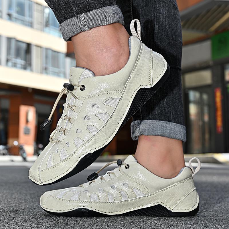 Fashion Summer New Men Breathable Driving Shoes Outdoor Leather Bean Shoes Hot Selling Plus Size Men Breathable Sports and Leisure Shoes