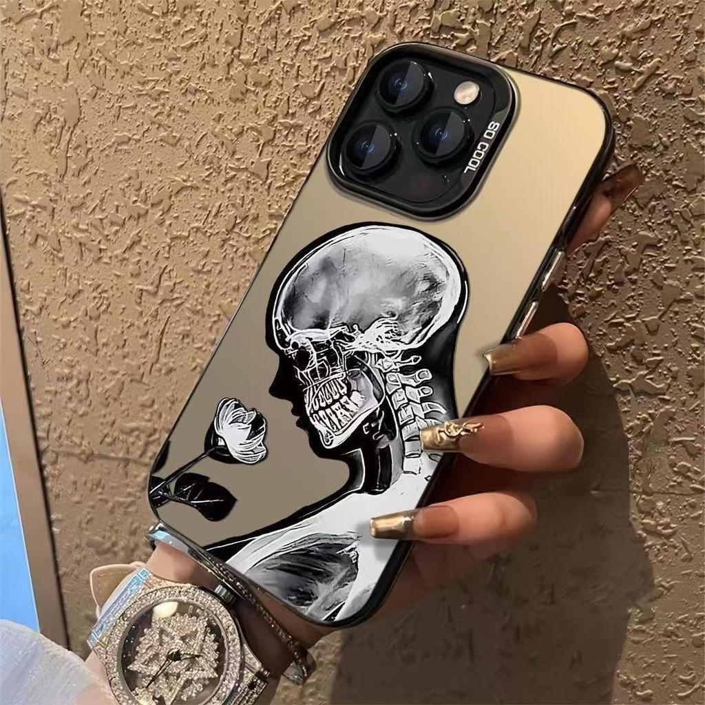 Rose Skull iPhone Case: Compatible with iPhone 13, 14, 15 Pro, Advanced 16, 17 Air