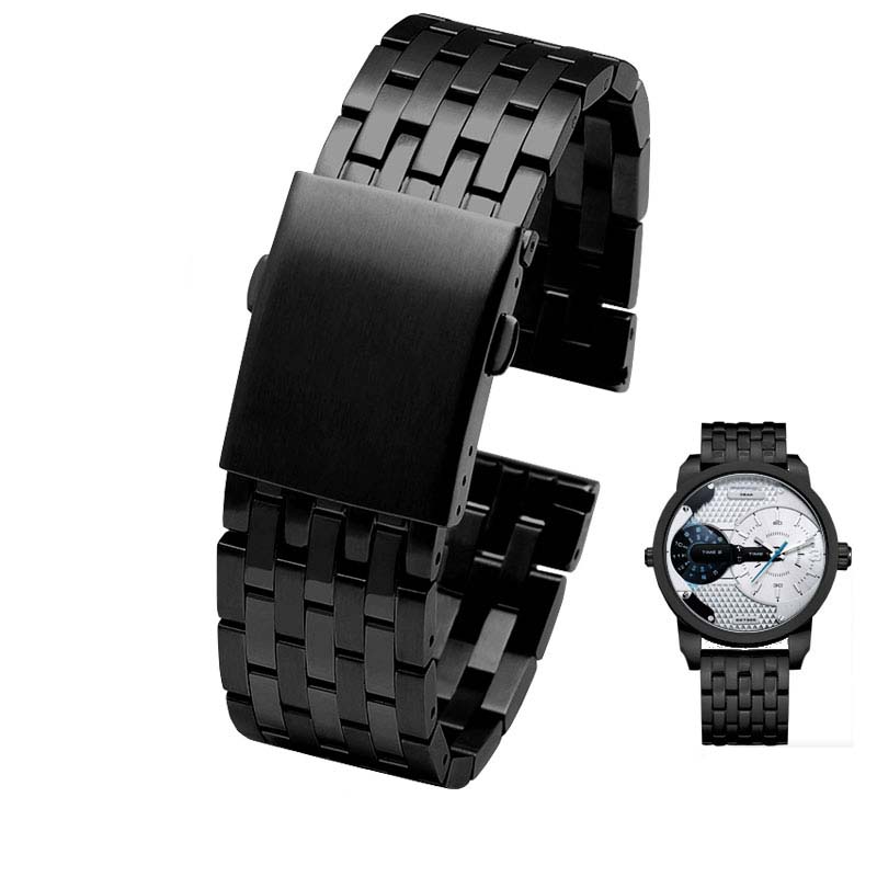High Quality Stainless Steel Watchband for Diesel DZ7263 DZ7330 DZ4358 Watches Strap Black Silver 22mm 24mm 26mm 28mm 30mm 32mm