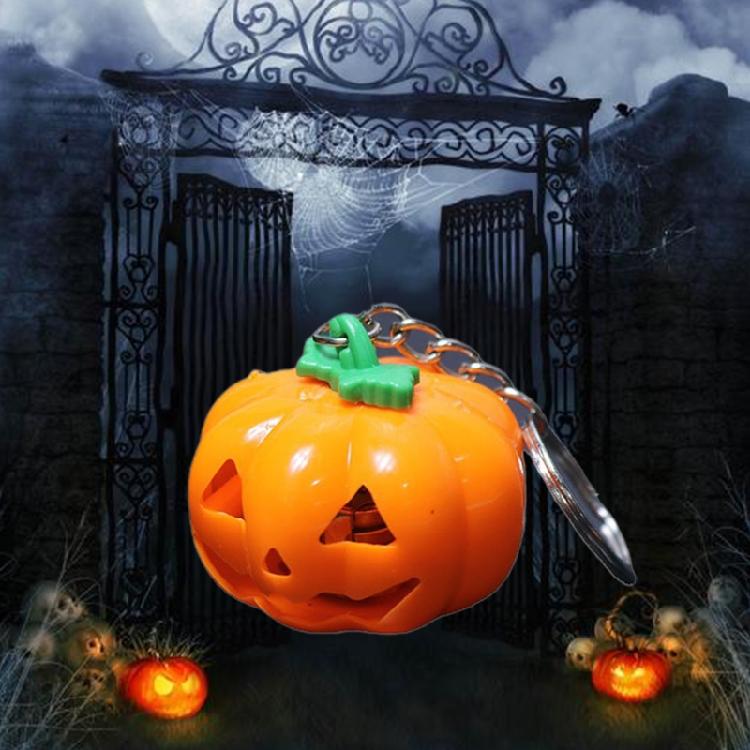 Halloweenské LED dýňové klíčenky Svítící klíčenky Hračky Svítící dýně
