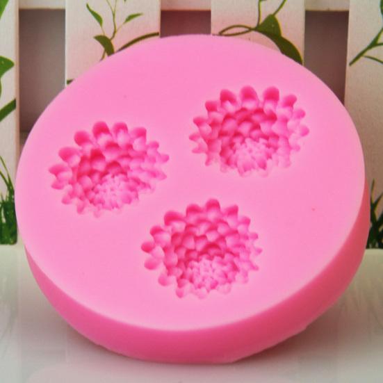 Baking Mold 3 Cavities DIY Handmade Pinecone Sunflower Flower Candle Mould for Bakery