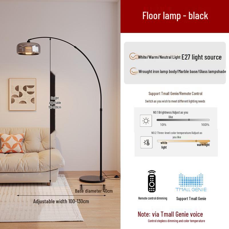 Minimalist Italian-Style Fishing Floor Lamp: Modern Luxury Bedside & Living Room Lighting