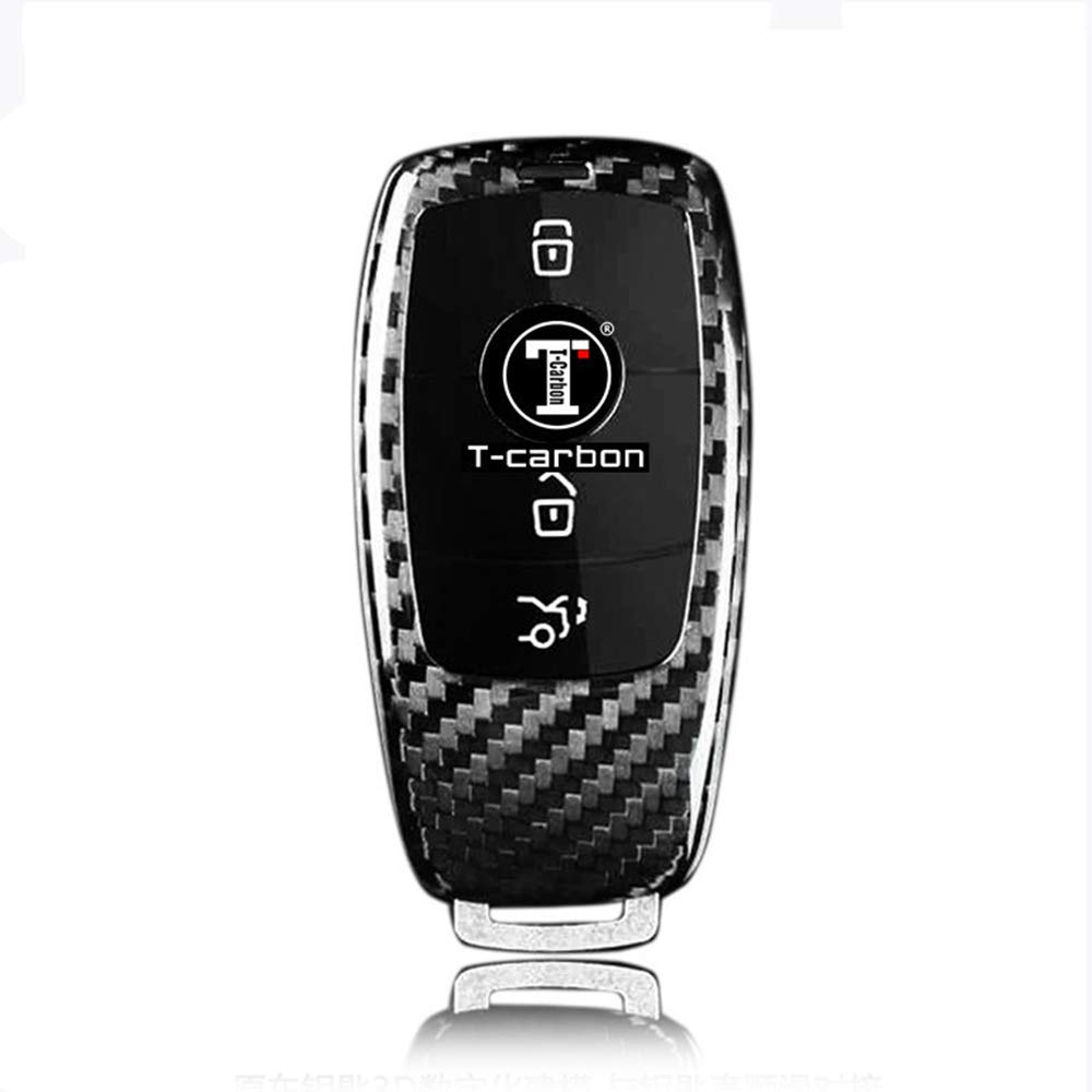 Mercedes-Benz E-Class Real Carbon Luxury Smart Key Case Key Cover W213 E200 E220d E250 E300 E400 (Black)