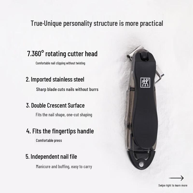 ZWILLING Kleiner 360° drehbarer Edelstahl-Nagelknipser