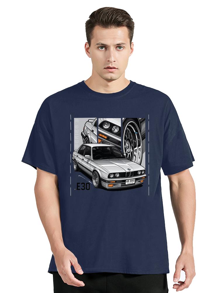 Retro Germany EUDM - E34 M5 T-Shirt Unisex Tops Old Legend E30 M3 Classic Car T Shirt Cotton Fitness Tees Oversized T-shirt
