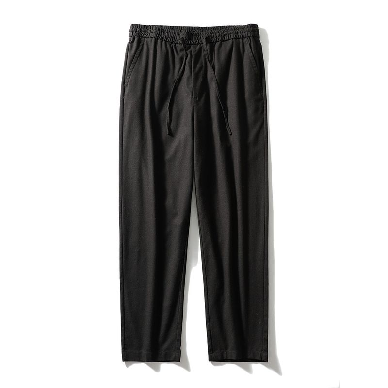 Linen Pants Men s Summer Straight-leg Thin Cotton Linen Pants Export Export to Domestic Sales Men Casual Pants Loose Men s Pants Black 2XL