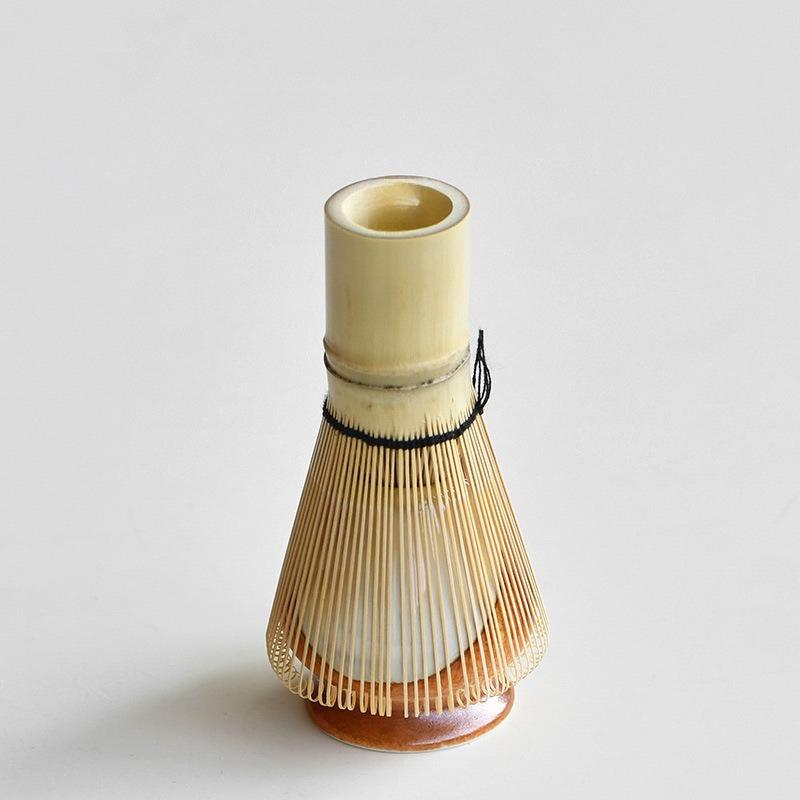Japanese Style Coarse Pottery Chasen Holder Creative Hyakumangoku Matcha Brush Stand Tea Ceremony Accessory Soda Glazed