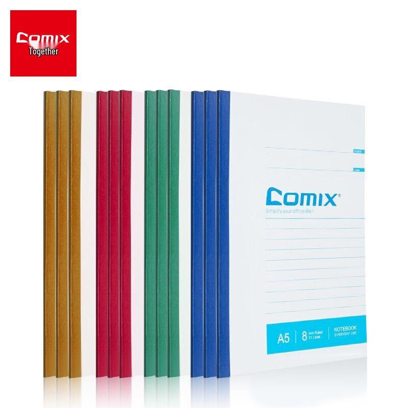 COMIX C4503 A5 Soft Cover Notebook, 40 Pages, 12-Pack