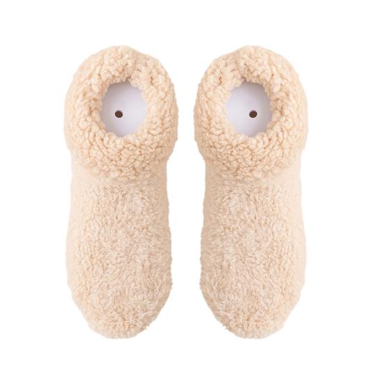 Fluffy Winter Ankle Socks Women Fuzzy Slipper Socks with Grips Plush Warm Non-slip Low Cut Socks for Home Lounging