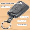 3 Button Genuine Leather Key Ring Case Cover Shell Holder Protect For Volkswagen Golf 7 2015-20  Skoda Fabia 2014-20 Seat Leon