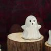 2pcs Cute Halloween LED Ghost Ornaments Ceramic Small Ghost Figurines  Cabinet
