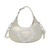 Pu Dumpling Shaped Handbag With Heart Lace Design For Casual Outings