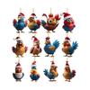 Cartoon Christmas Playful Hat Chicken Vehicle Decoration Unique Festive Home Decor Piece