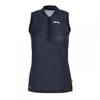 Womens/Ladies Leopard Quarter Zip Sleeveless Polo Shirt