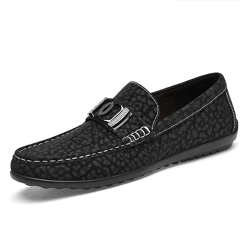 Men s Cross-Border Leather Moccasins: Slip-On Casual & Formal Cowhide Loafers 42